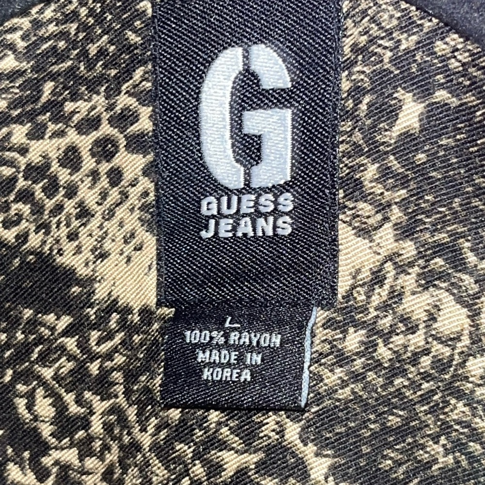 Vintage GUESS Jeans Snake Print Button Up Shirt
